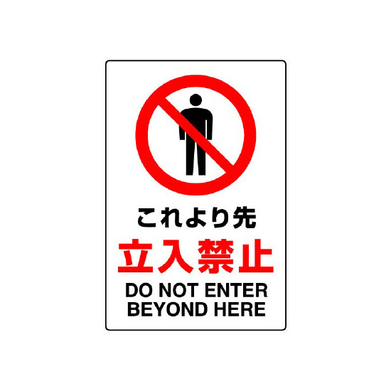 JIS規格安全標識 ボード これより先立入禁止 450×300 (802-041A