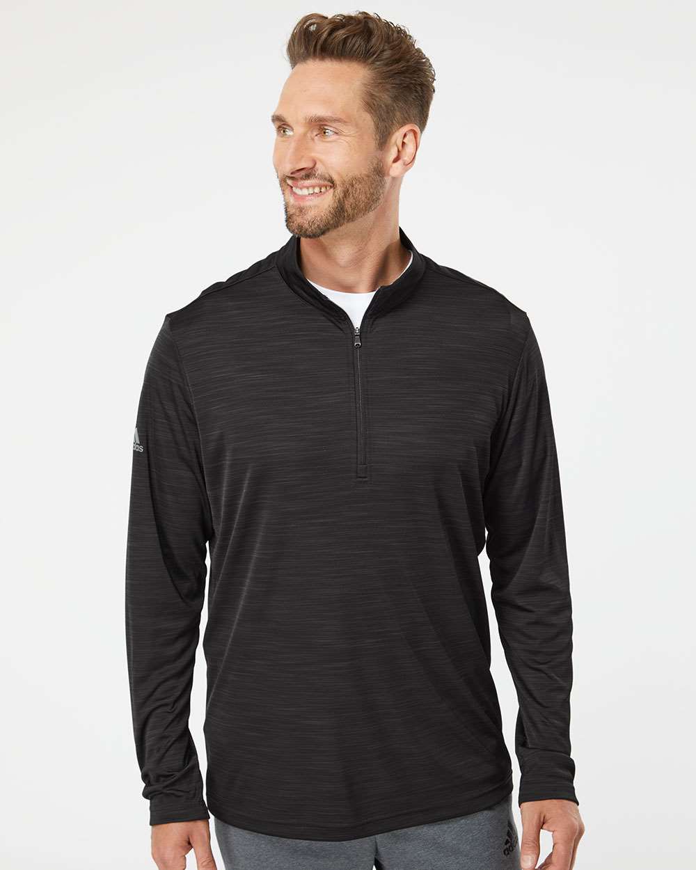 adidas A475 Men's Light Mélange 1/4-Zip Pullover | S&S