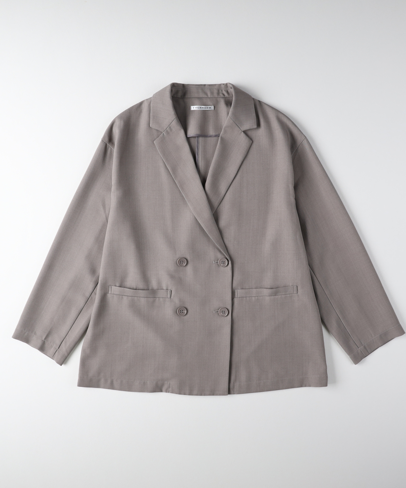 ウール調テーラードジャケット /セットアップ対応(S グレー