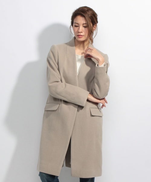 PLST（プラステ）の「PLST ウールモッサカラーレスコート（）」 - WEAR