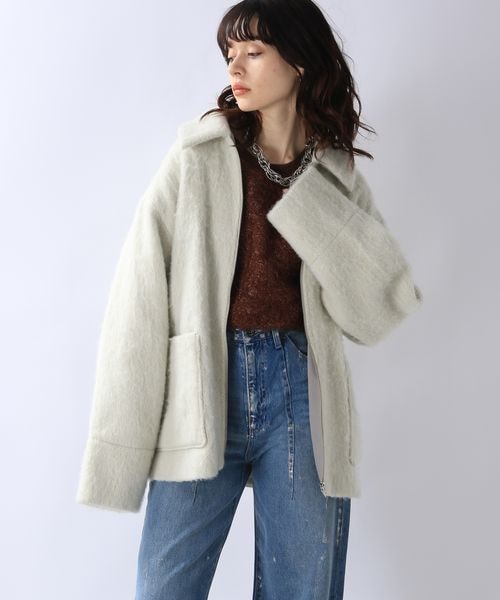 JEANASIS（ジーナシス）の「シャギーZIPミドルコート（）」 - WEAR