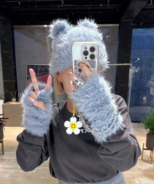 くまちゃんイヤーマフ アームウォーマー セットアップ くまちゃん