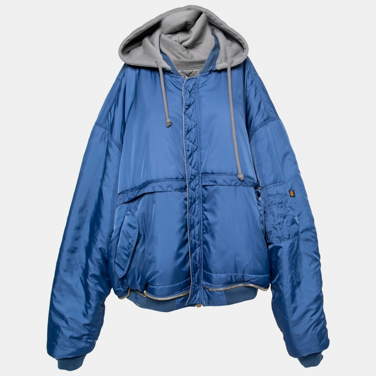 Vetements X Alpha Industries Grey Synthetic Reversible Bomber