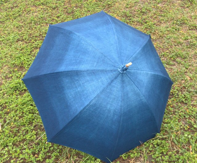 日本製 手染め Parasol 藍染日傘 Deep sea 深く青い海 Indigo dyed
