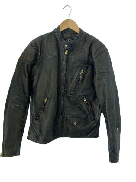 RRL(ダブルアールエル) / Slim Fit Leather Moto Jacket/M/牛革/BLK
