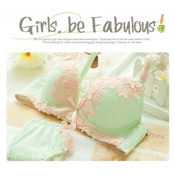 ブラショーツセット,福袋,シームレス,グリーン,セサ,薄緑,バストアップ