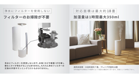 LAVINO エアリファイ ハイブリッド 加湿器 （ブラック） ラビーノ