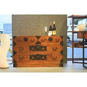 仙台箪笥 整理箪笥L-ロータイプ 拭き漆【伝統 工芸品 タンス たんす 和