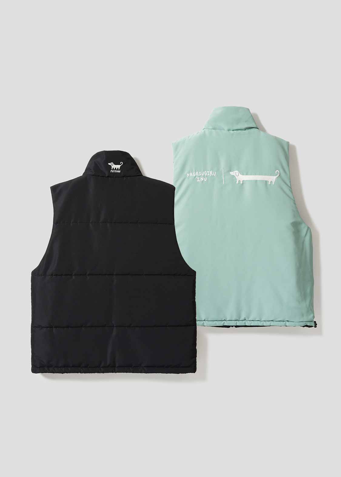 ナガスギルイヌ｜リバーシブルパデッドベスト｜ユニセックス｜グラニフ