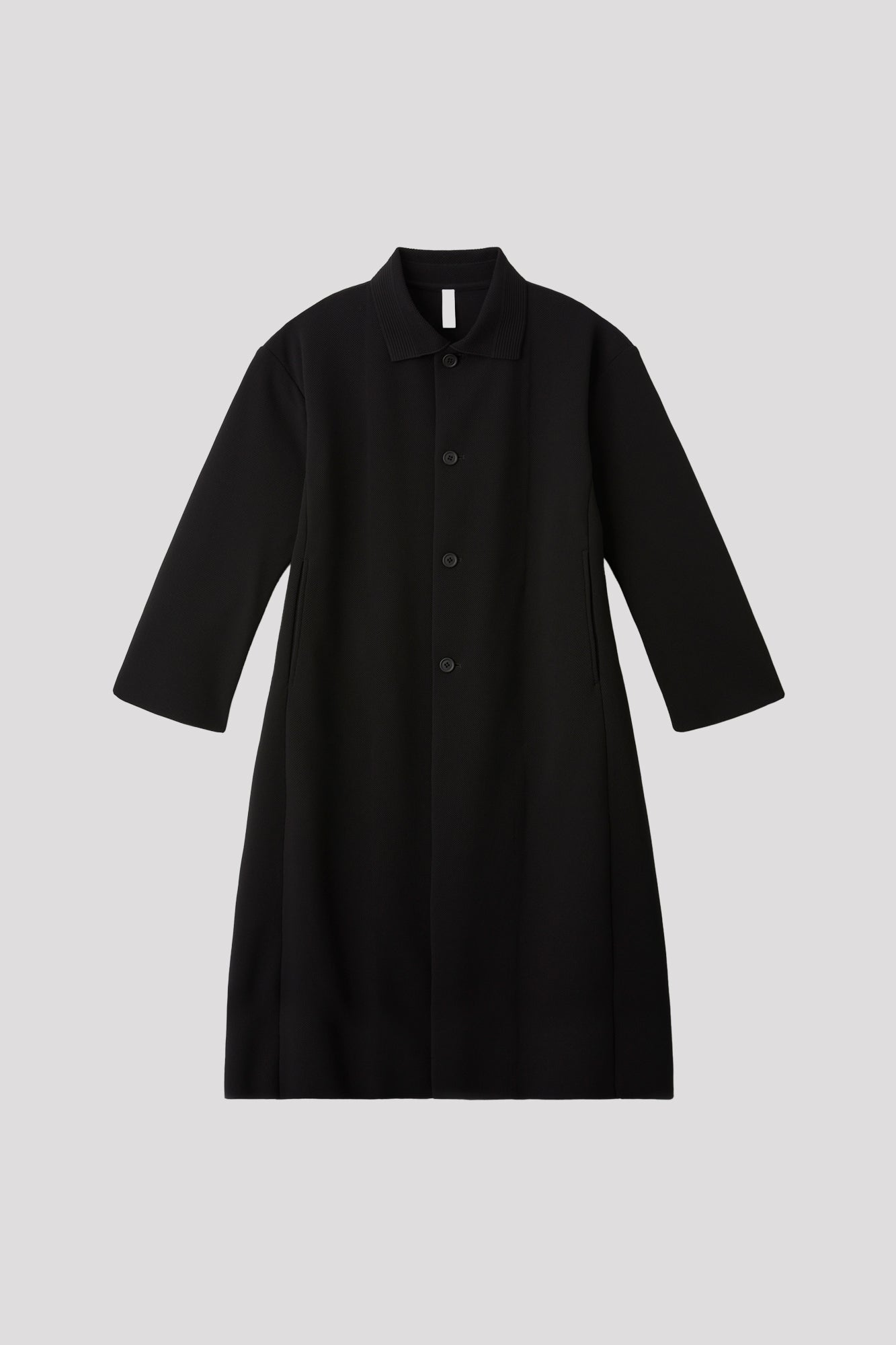 MESH STAND FALL COLLAR LONG COAT