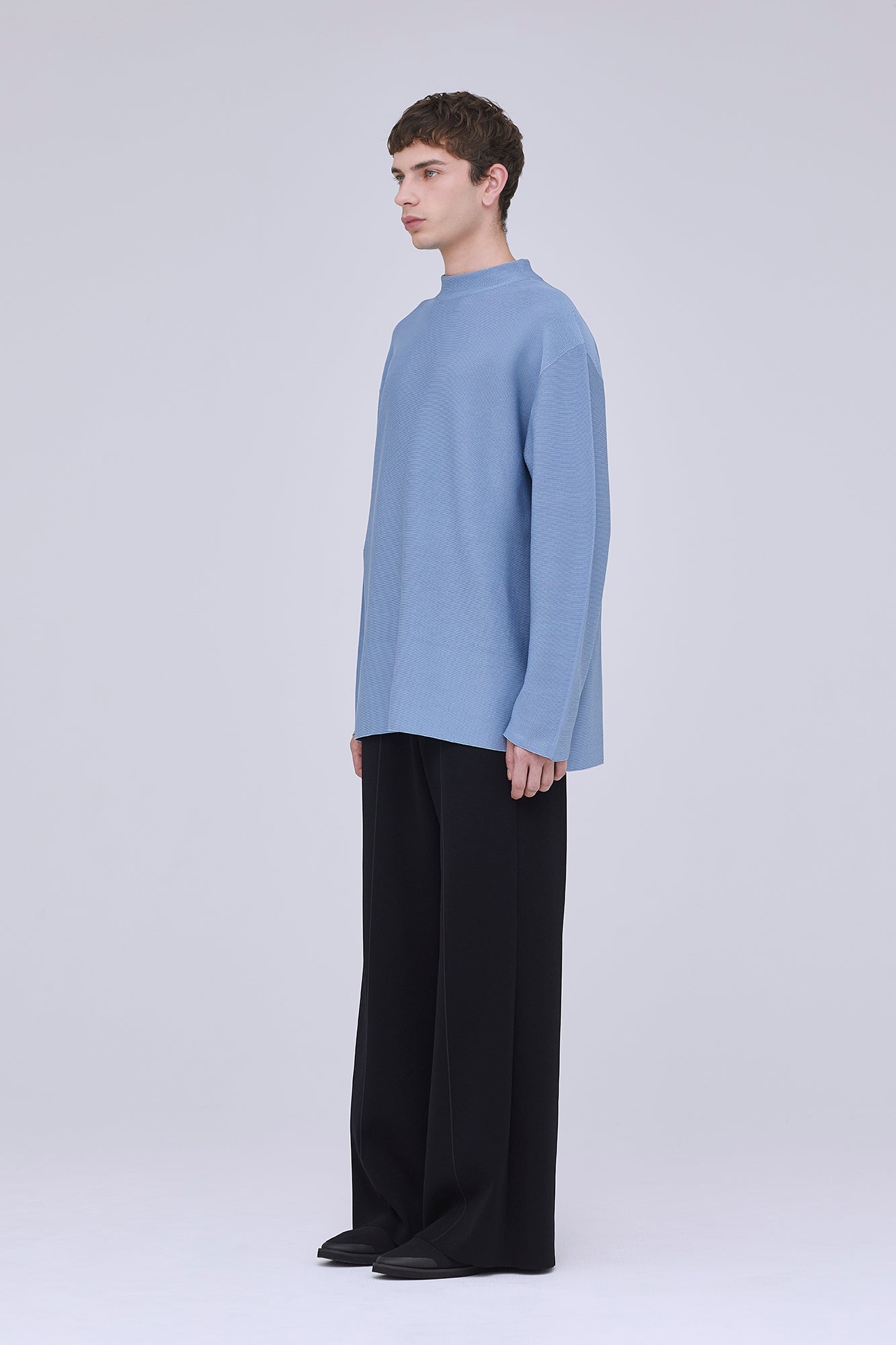 GARTER MOCKNECK LONG SLEEVE TEE SHIRT