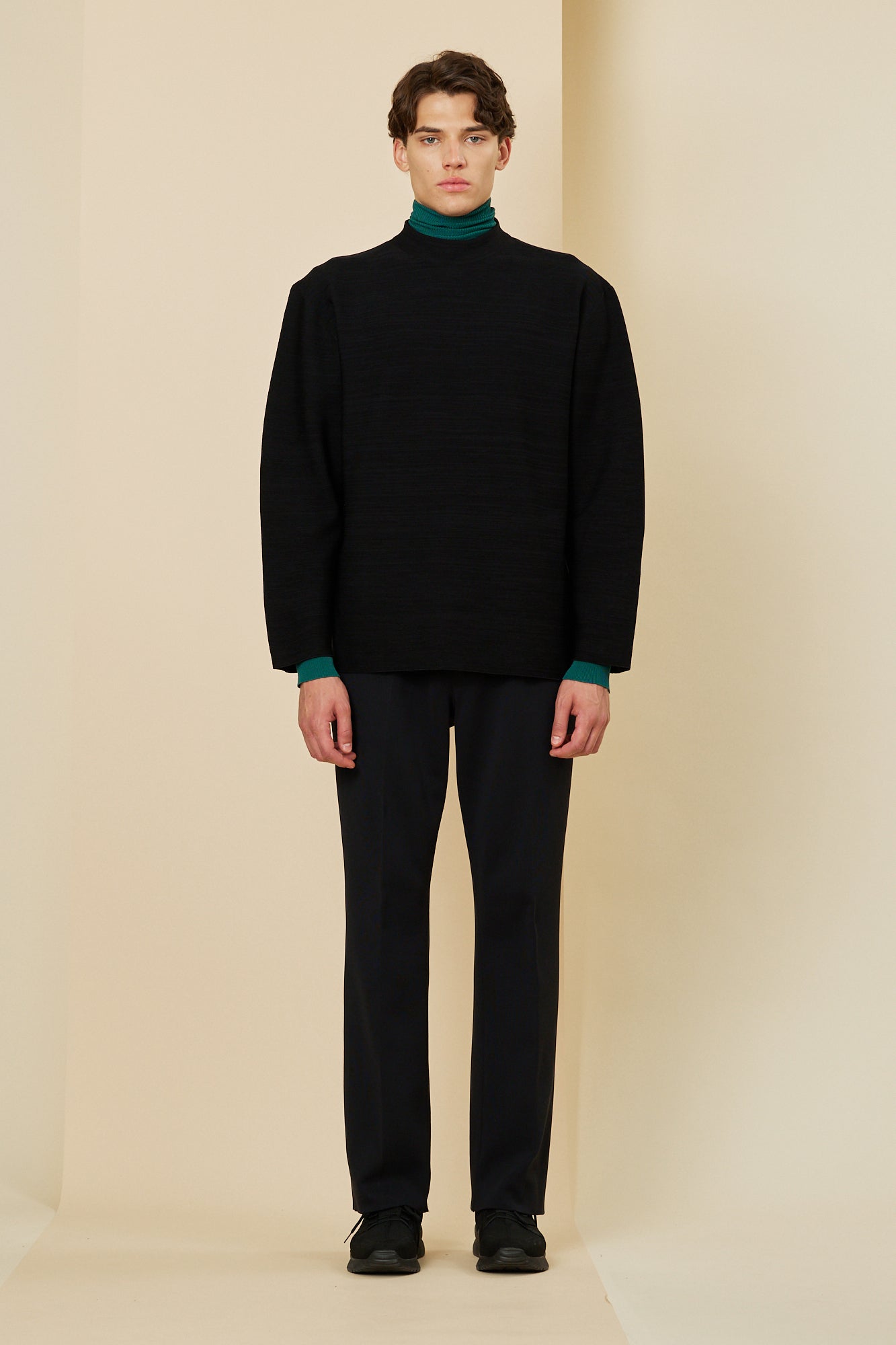 GARTER MOCKNECK LONG SLEEVE TEE SHIRT