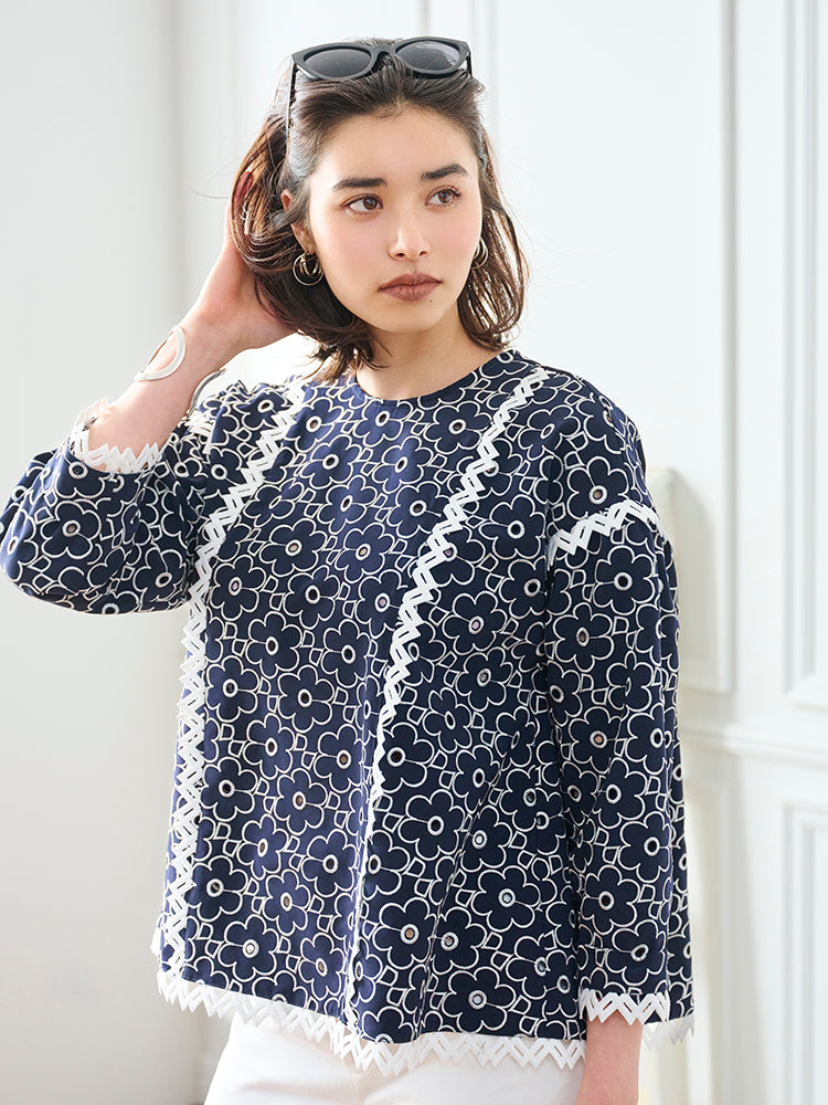 Cabbage フラワーパターン刺繍トップス |【公式】Chestyオンラインショップ