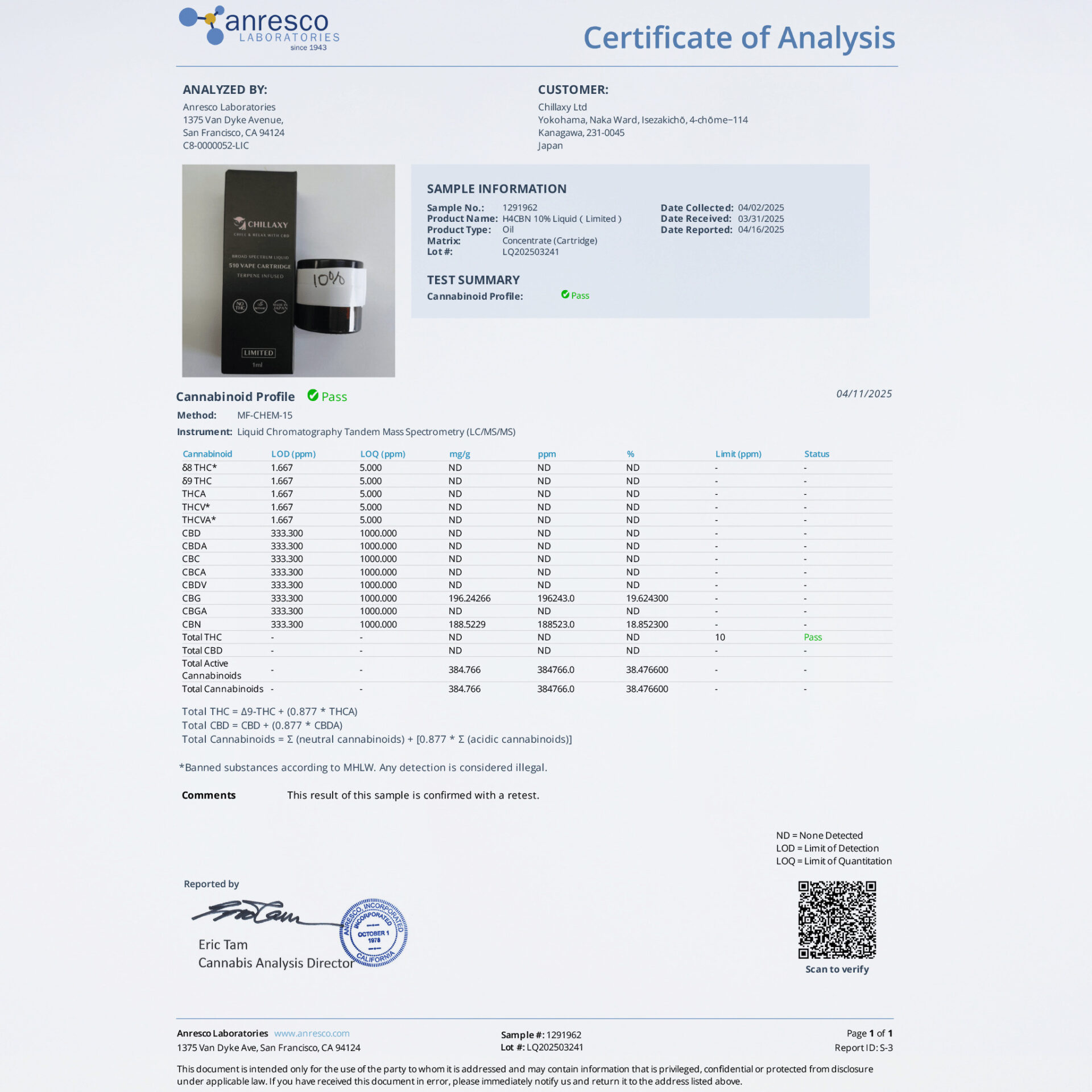 CHILLAXY CBD | 【限定品】510規格フルリキッド H4CBN配合