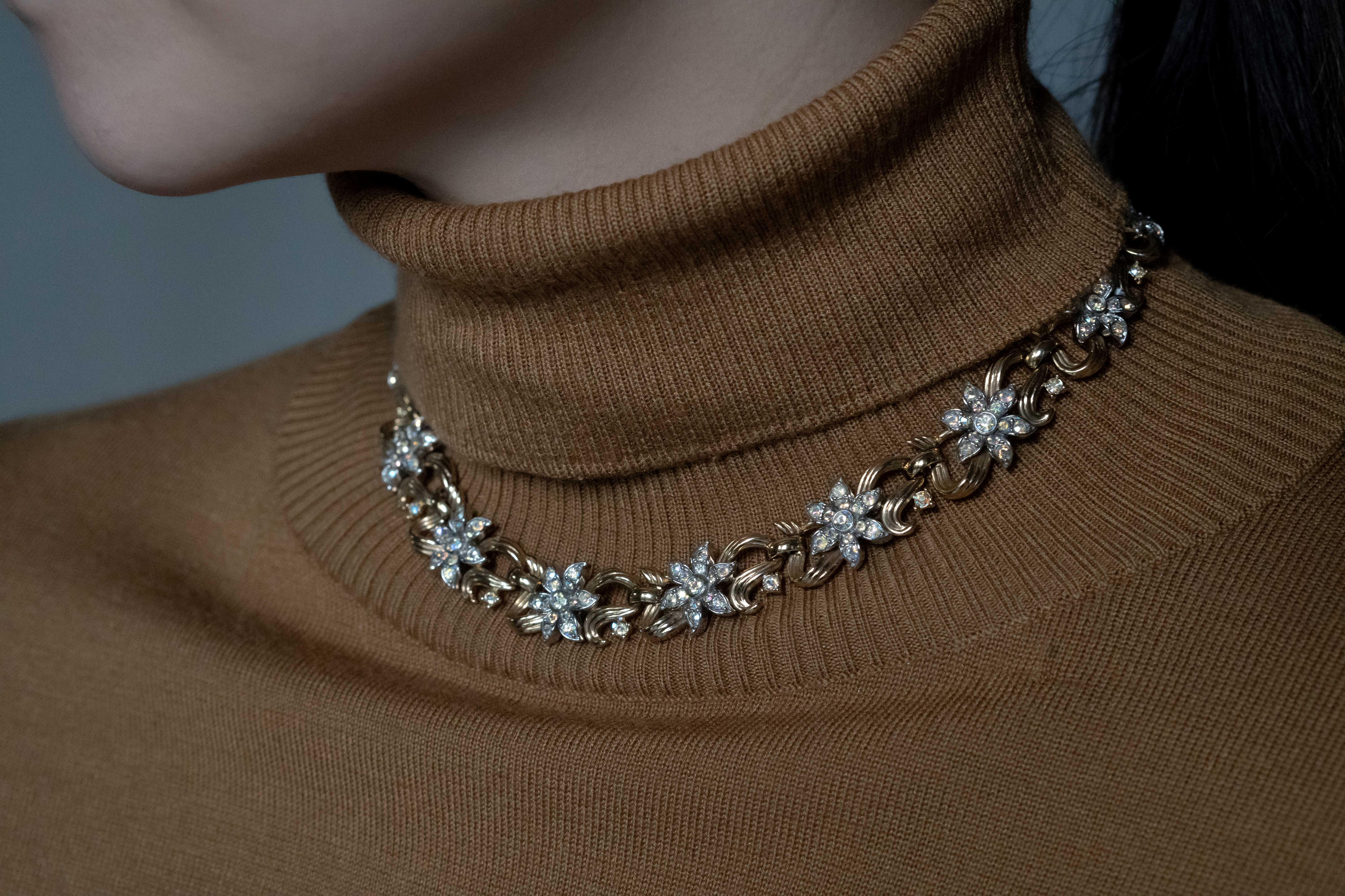 Trifari（トリファリ）ネックレス＆イヤリング「虹色」／ヴィンテージ