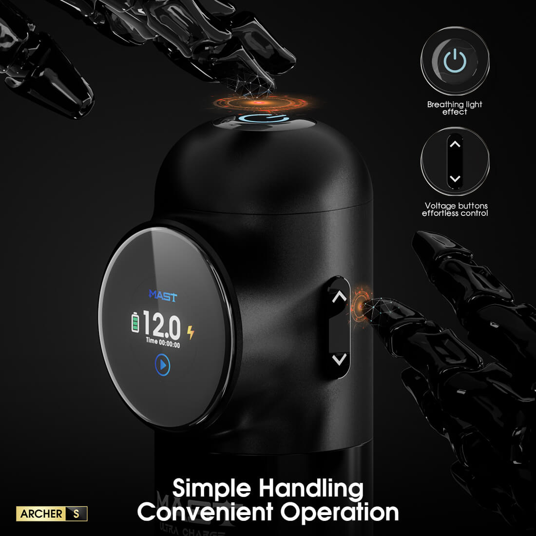 Dragonhawk Mast Archer S Wireless Tattoo Pen Machine with 4.2MM Stroke