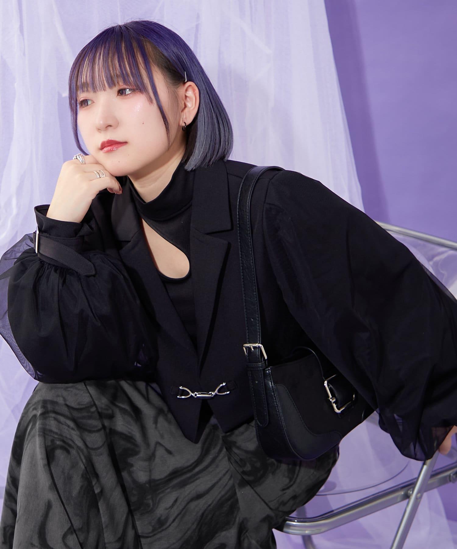 Mavie..7】袖チュールショートジャケット | Remind me and forever