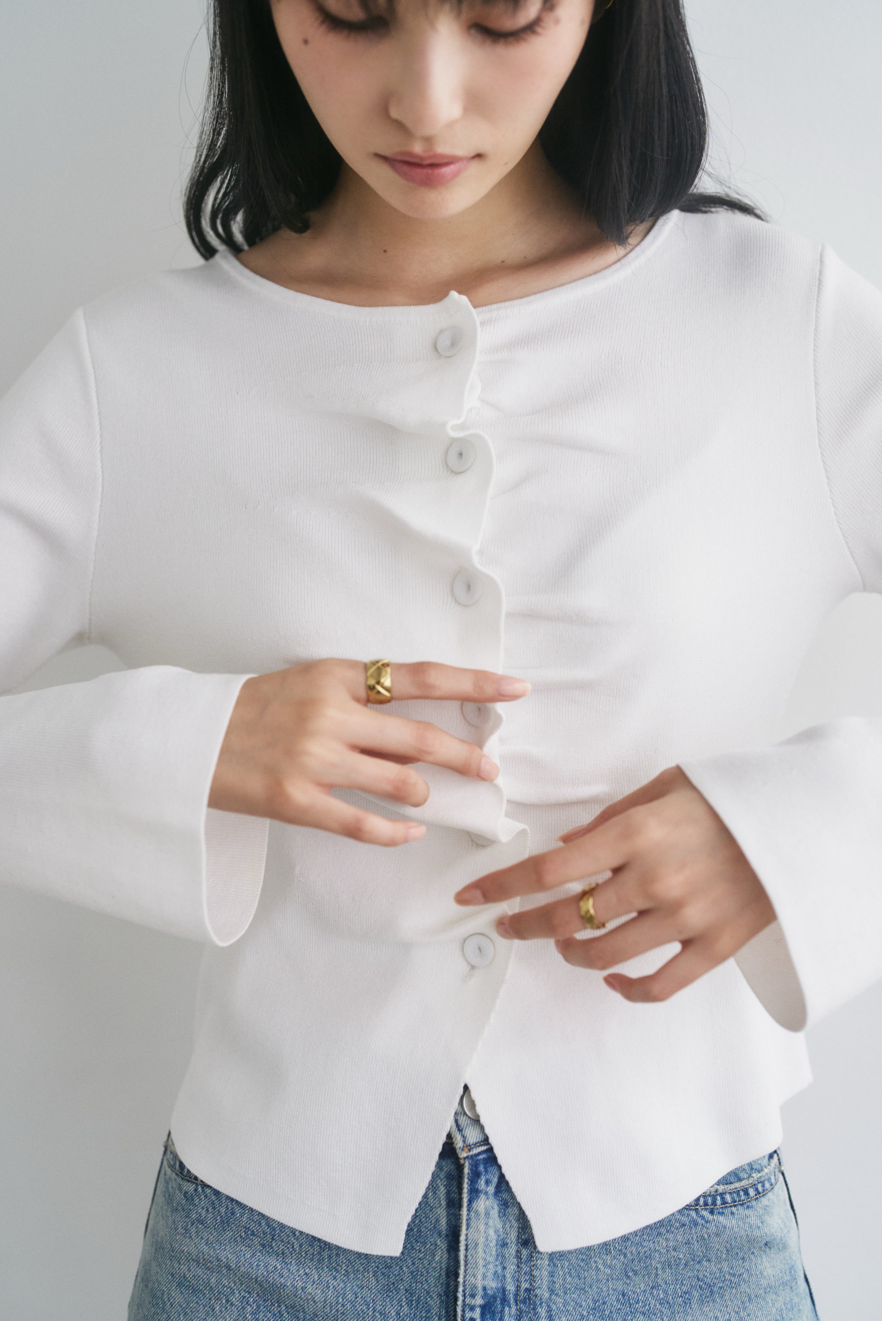 フロントタックギャザーニットトップス – CONNSE