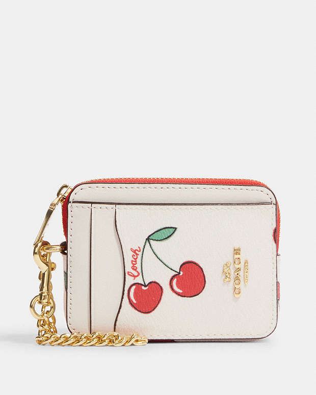 公式】コーチアウトレット | ジップ カード ケース・ハート チェリー