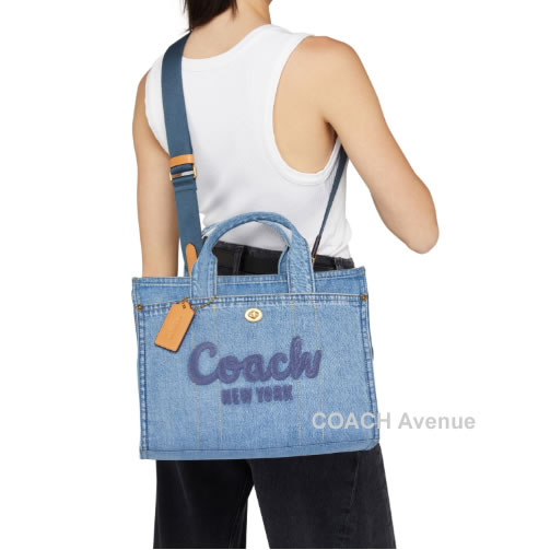 コーチ COACH CR657 デニム カーゴ トート ショルダー クロスボディ 斜