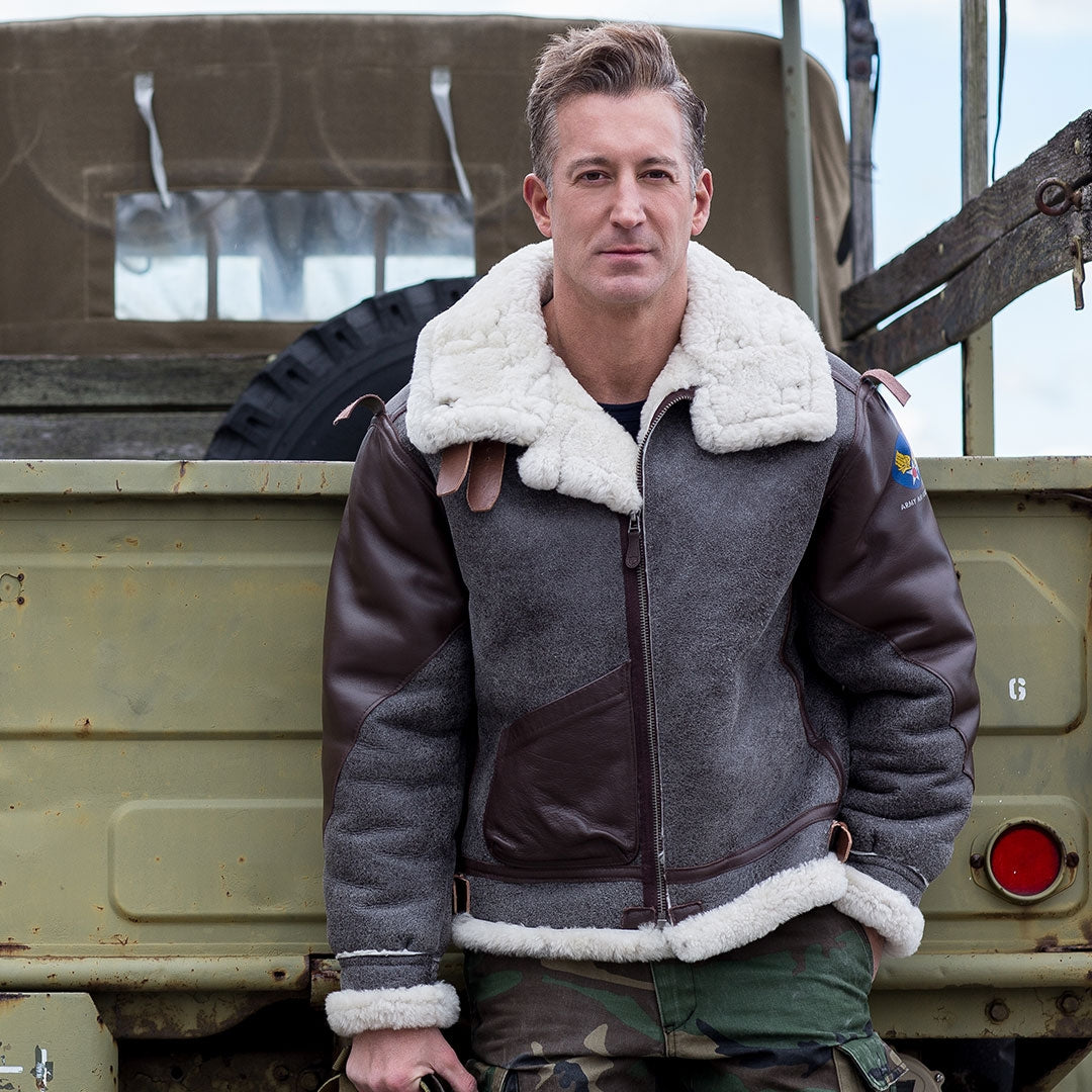 B-3 Shearling Bomber Jacket | Vintage Style Bomber Jacket