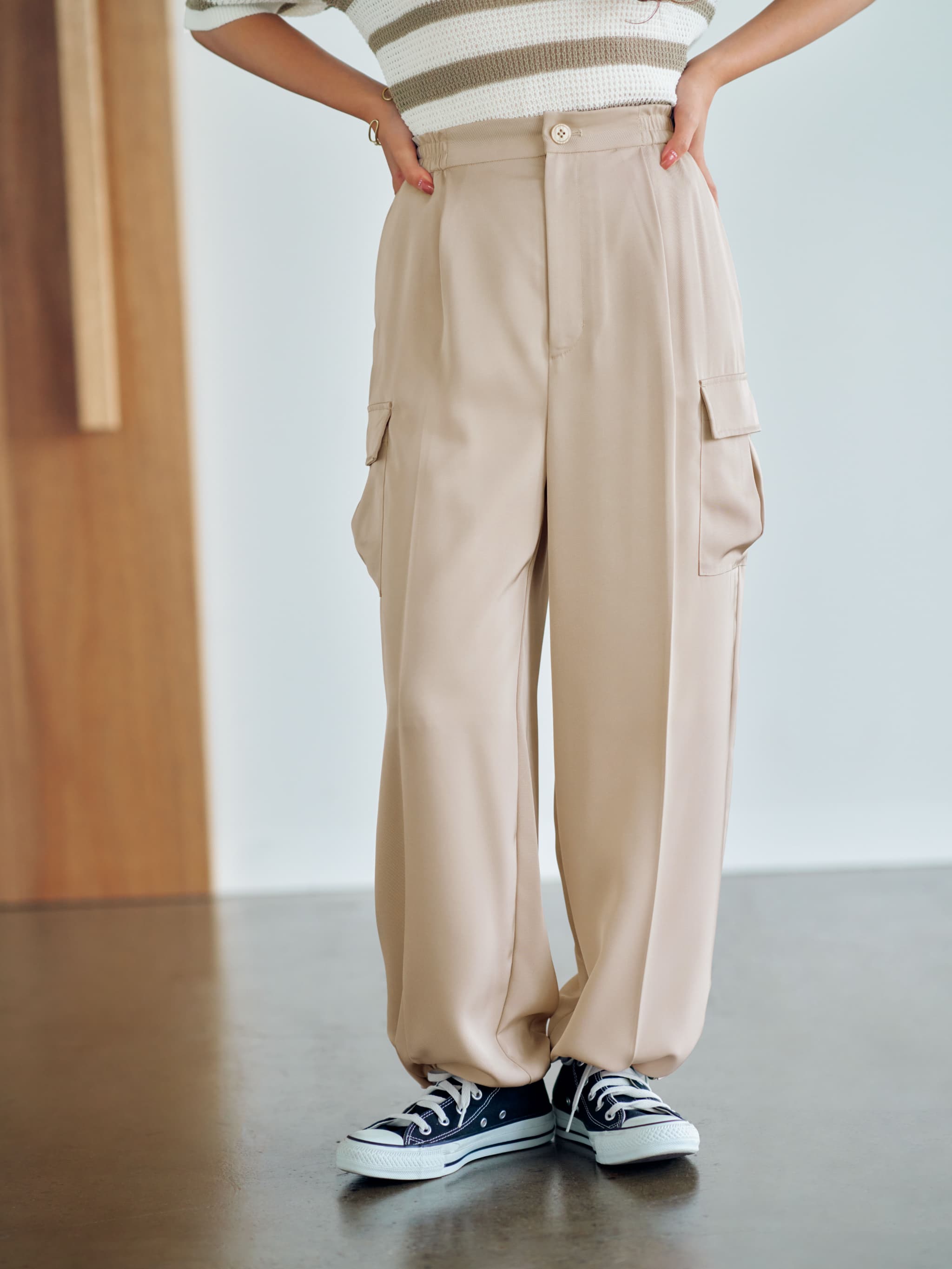 シャイニーツイルワークパンツ-short & regular | 小柄・低身長女性