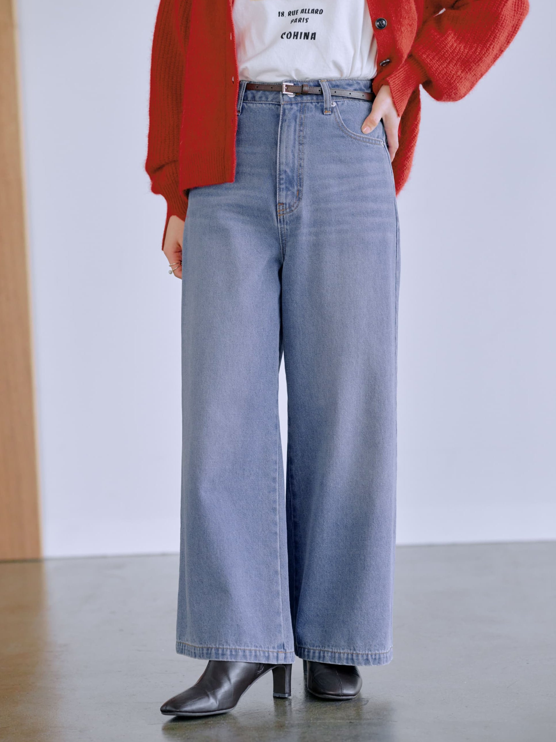 COHINA DENIM フレアワイド-short & regular | 小柄・低身長女性向け