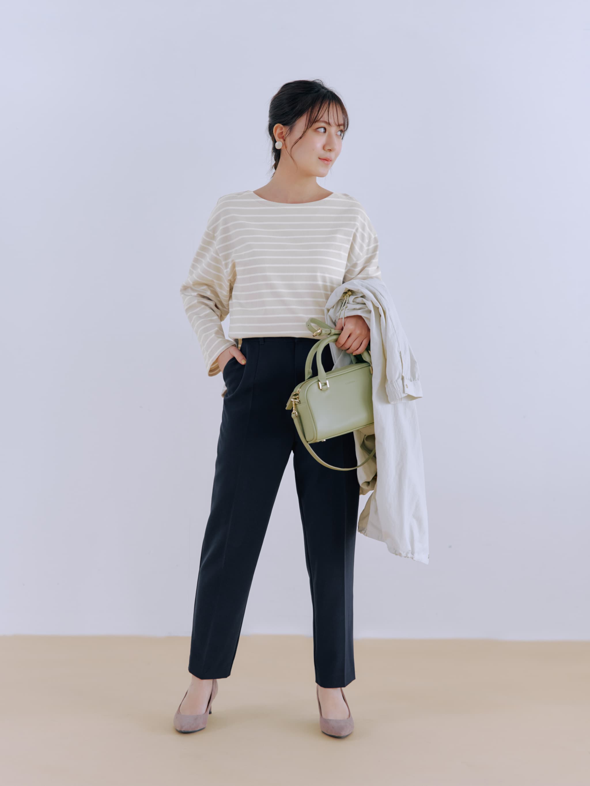 ダブルクロスウォッシャブルスリムパンツ-short & regular | 小柄・低