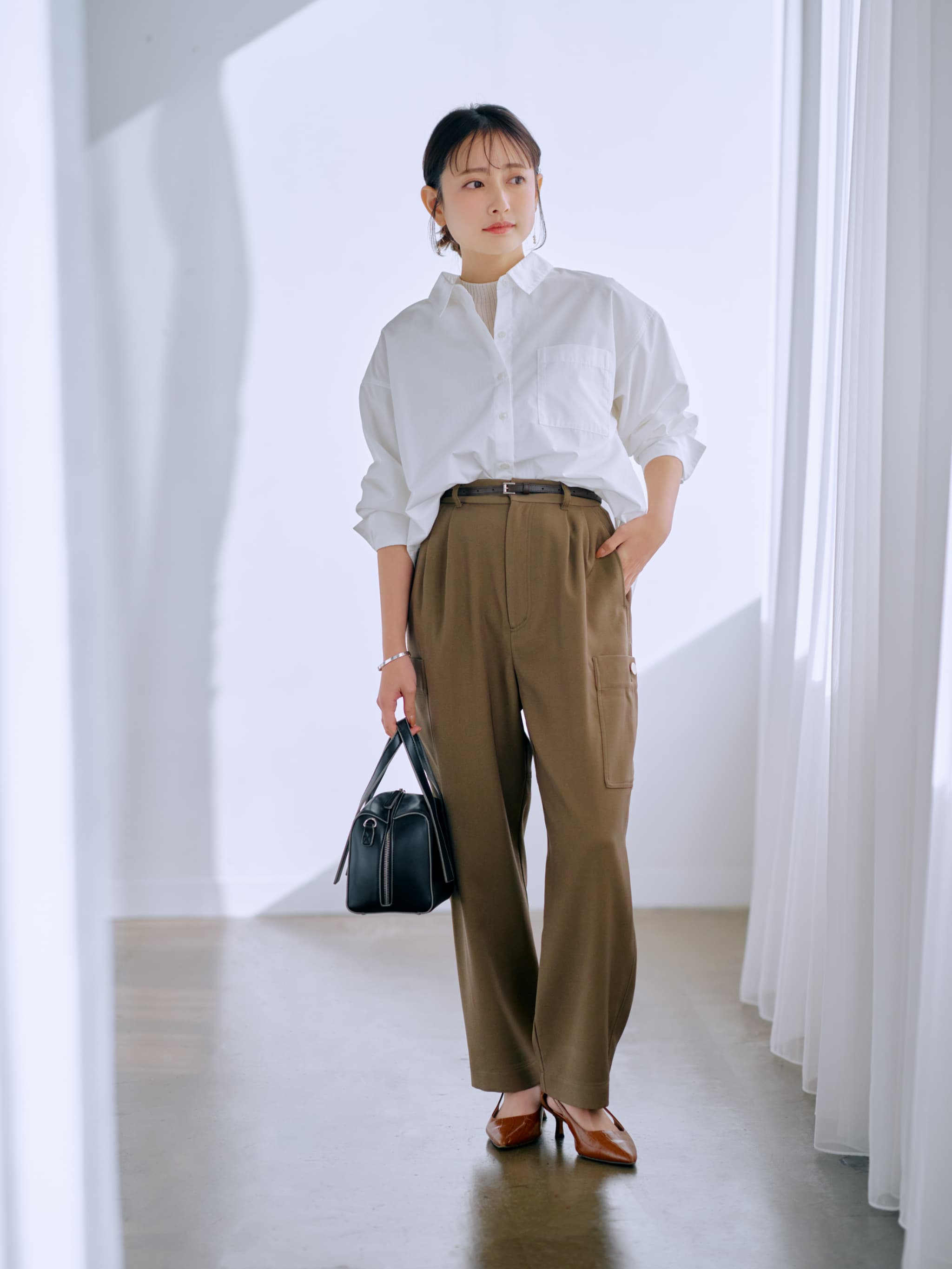 ゴールドボタンサイドポケットパンツ-short & regular | 小柄・低身長