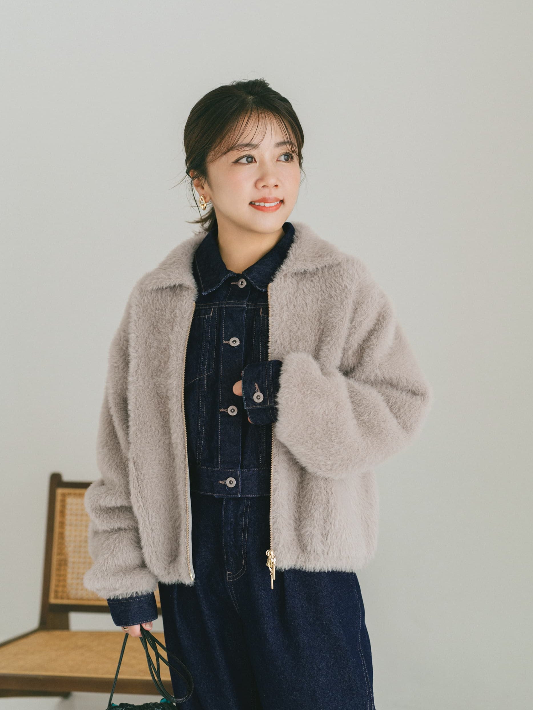 ダブルフェイスフェザージップブルゾン | 小柄・低身長女性向け