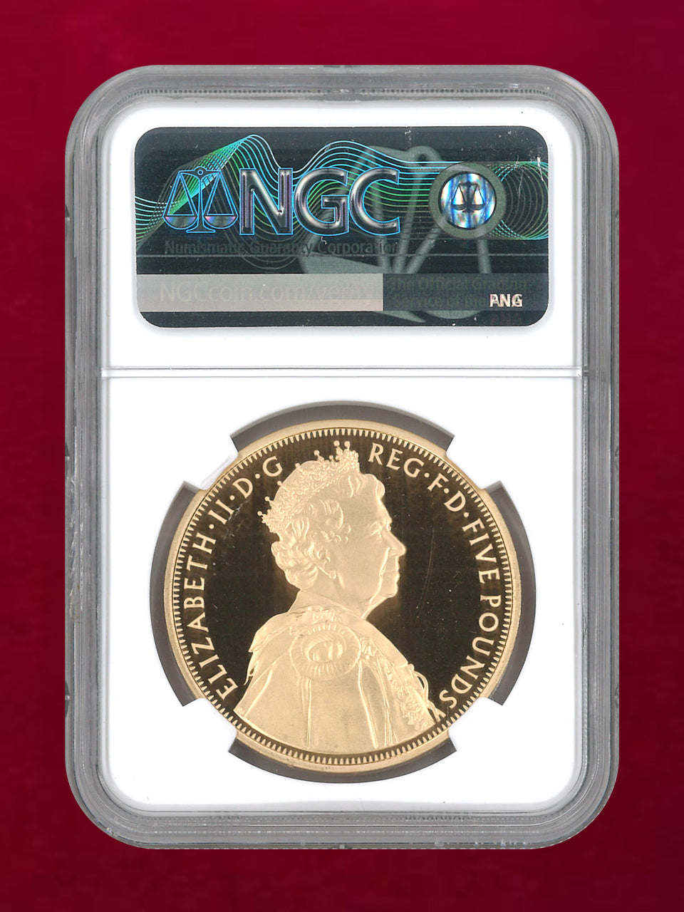 イギリス】エリザベス2世 即位60周年記念 5ポンド 金貨 プルーフ 2012