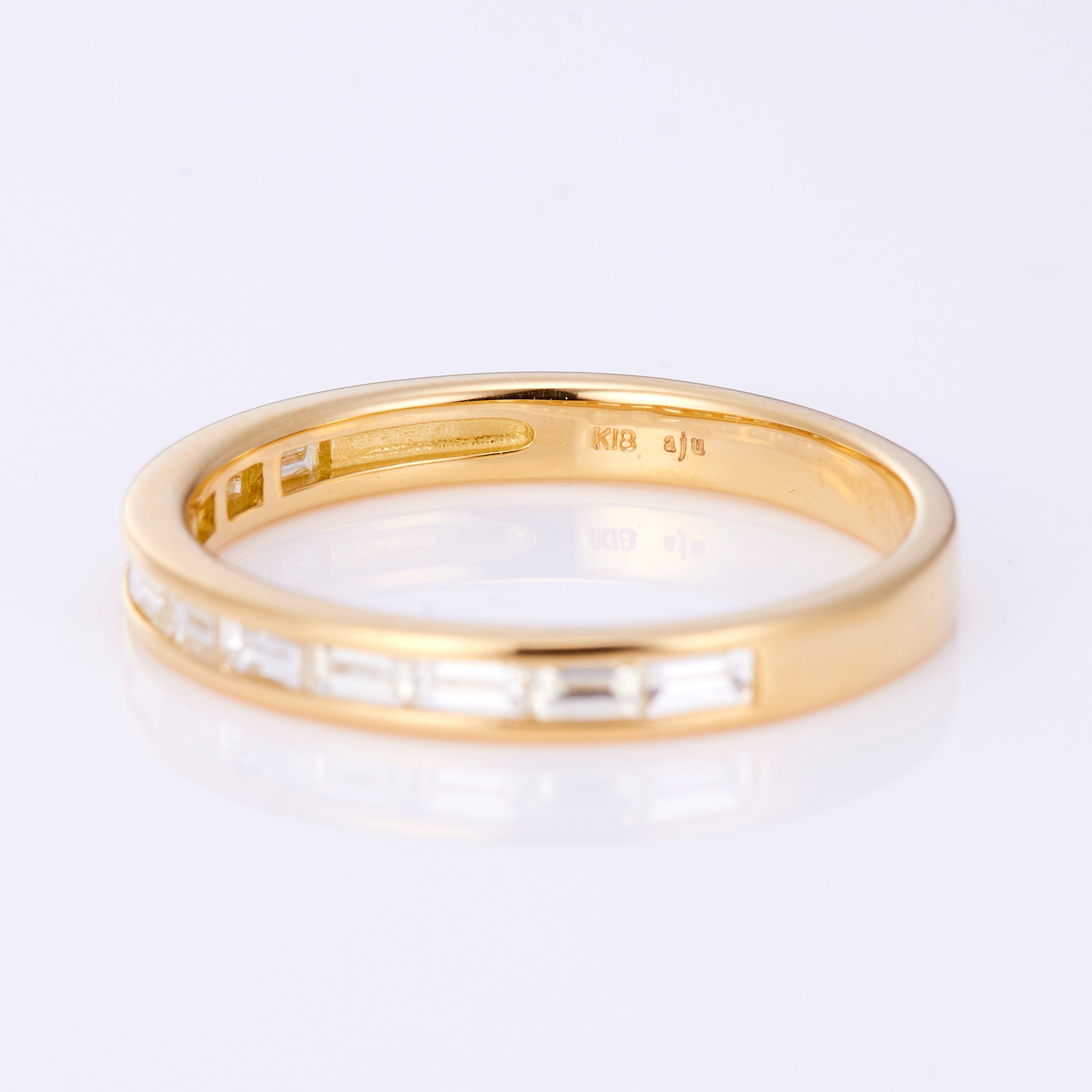 K18YG バゲットカット ダイヤ ハーフエタニティ リング（0.35ct