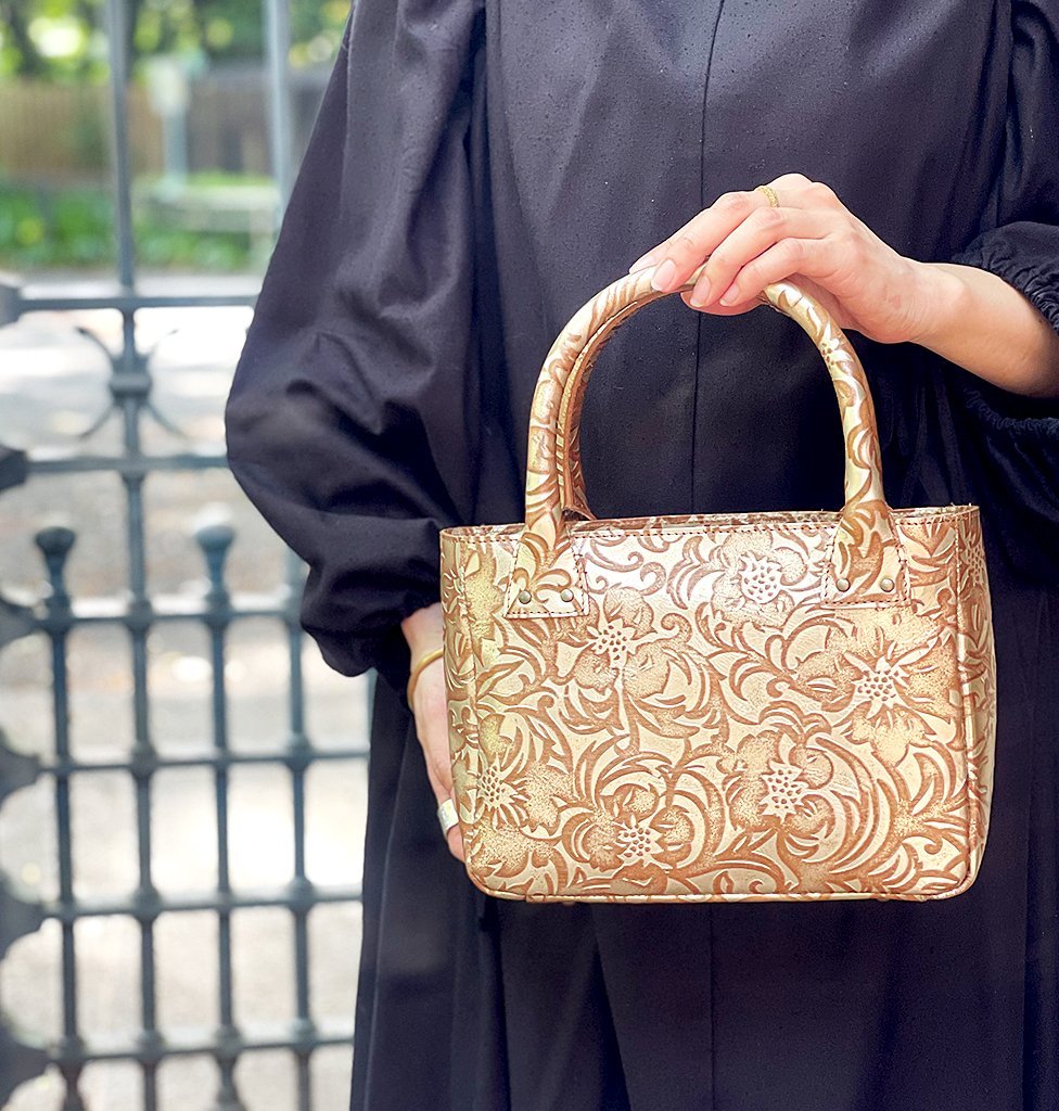 フルール・トート（お花の型押しレザー）ハンドバッグ made in japan