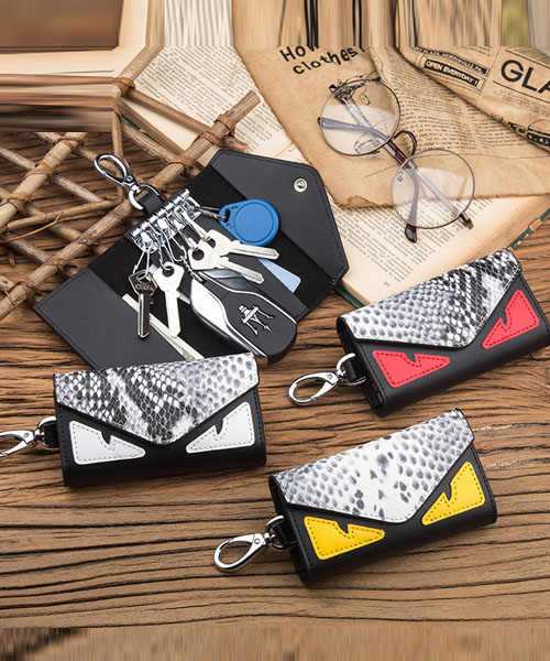 フェンデイ モンスター キーケース パロディ fendi 鍵収納ポーチ 革製