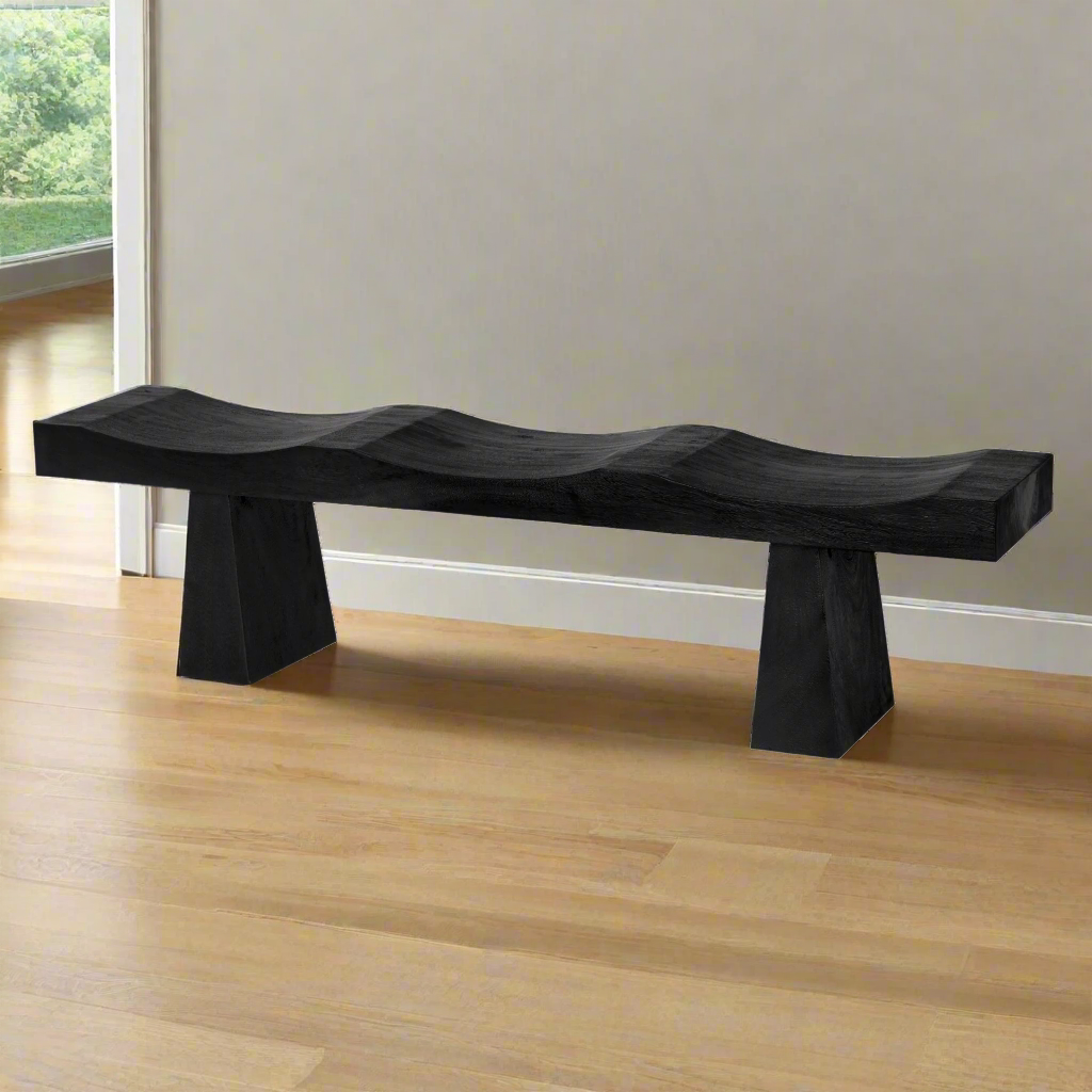Noir Shibumi Bench Burnt Black Finish – CLAYTON GRAY HOME