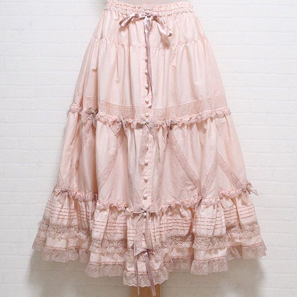 ピンクレース&リボン使いスカート - ピンクハウス通販｜リサイクル