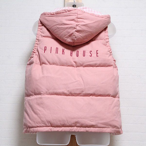 ピンク系ギンガム使いリバーシブルダウンベスト - ピンクハウス通販