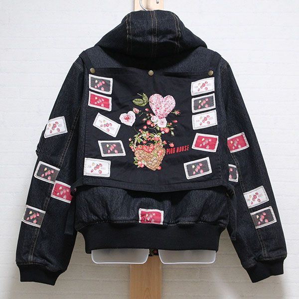 黒ベリーベリーハートゼッケンブルゾン - ピンクハウス通販