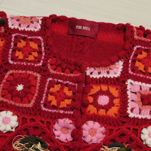 赤苺モチーフ×クロッシェカーディガン - ピンクハウス通販｜リサイクル