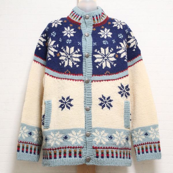 ブルー系ノルディック柄丸ヨークカーディガン - ピンクハウス通販