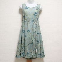 ピンクハウス うさぎ 刺繍 ブルーグレー 半袖チュニック ピンクハウス