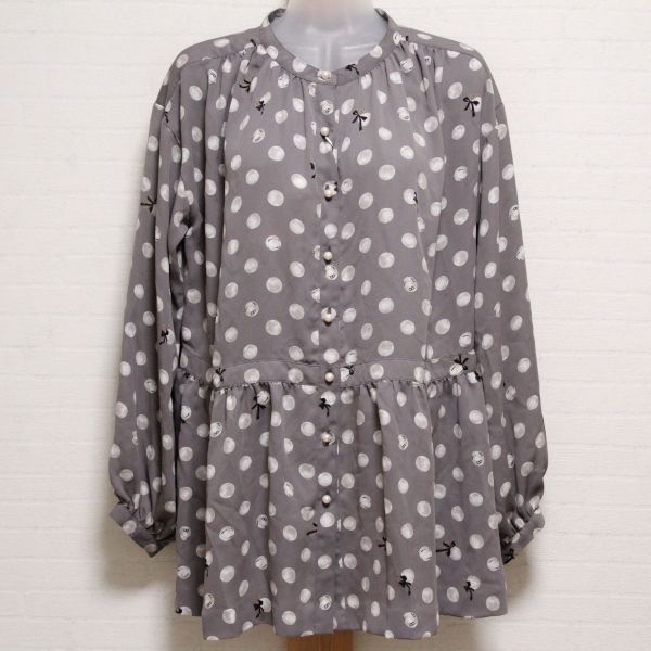 グレーパール水玉ptチュニックブラウス - ピンクハウス通販
