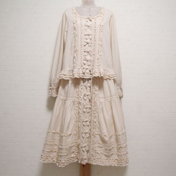 クリームリボン×ピコフリルローンブラウス&スカート - ピンクハウス