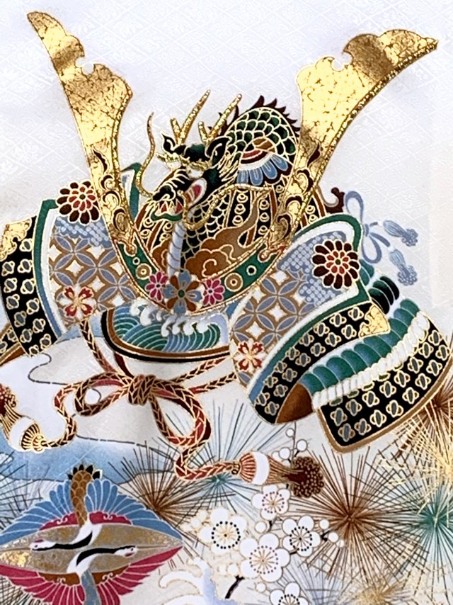 お宮参り 着物 男の子 刺繍入り 赤ちゃんのお祝い着 (初着 産着) 正絹