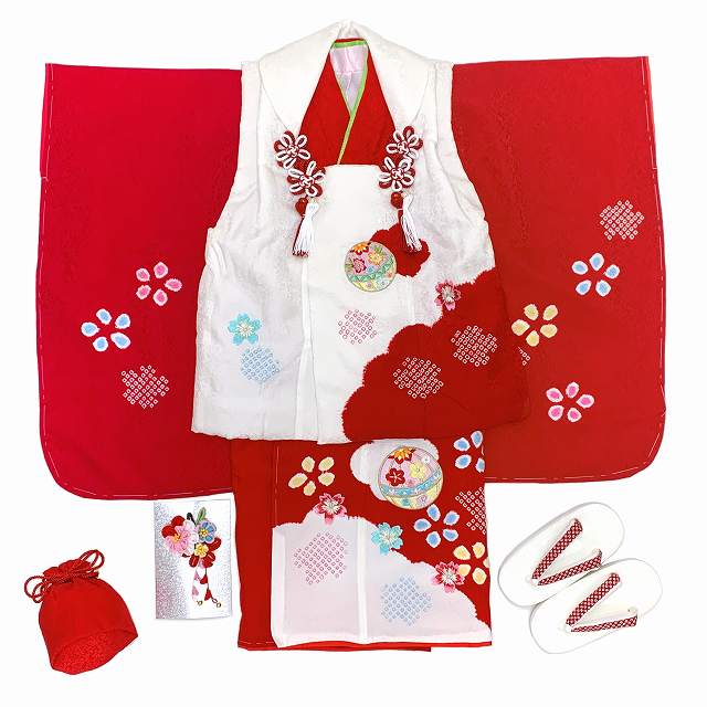 七五三 3歳 着物 セット 女の子 被布セット用 本絞り柄・刺しゅう入り