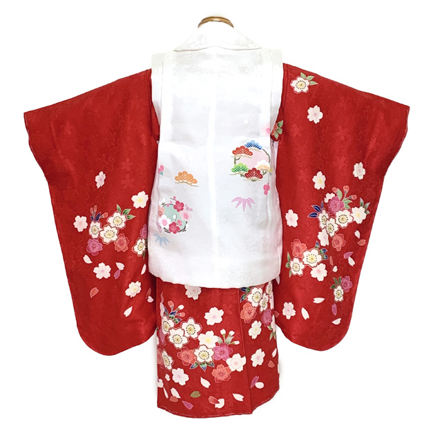 七五三 着物 3歳 正絹 フルセット 女の子 友禅 絵羽柄の着物 被布