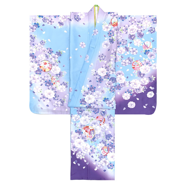 七五三 着物 7歳 2023年新作 単品 金駒刺繍 幻想的な柄の四つ身の子供