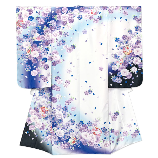 七五三 着物 7歳 2023年新作 単品 金駒刺繍 幻想的な柄の四つ身の子供