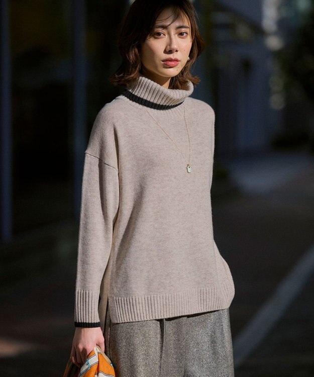 H16◇23区 カシミヤ100% タートルネックセーター(38)オンワード