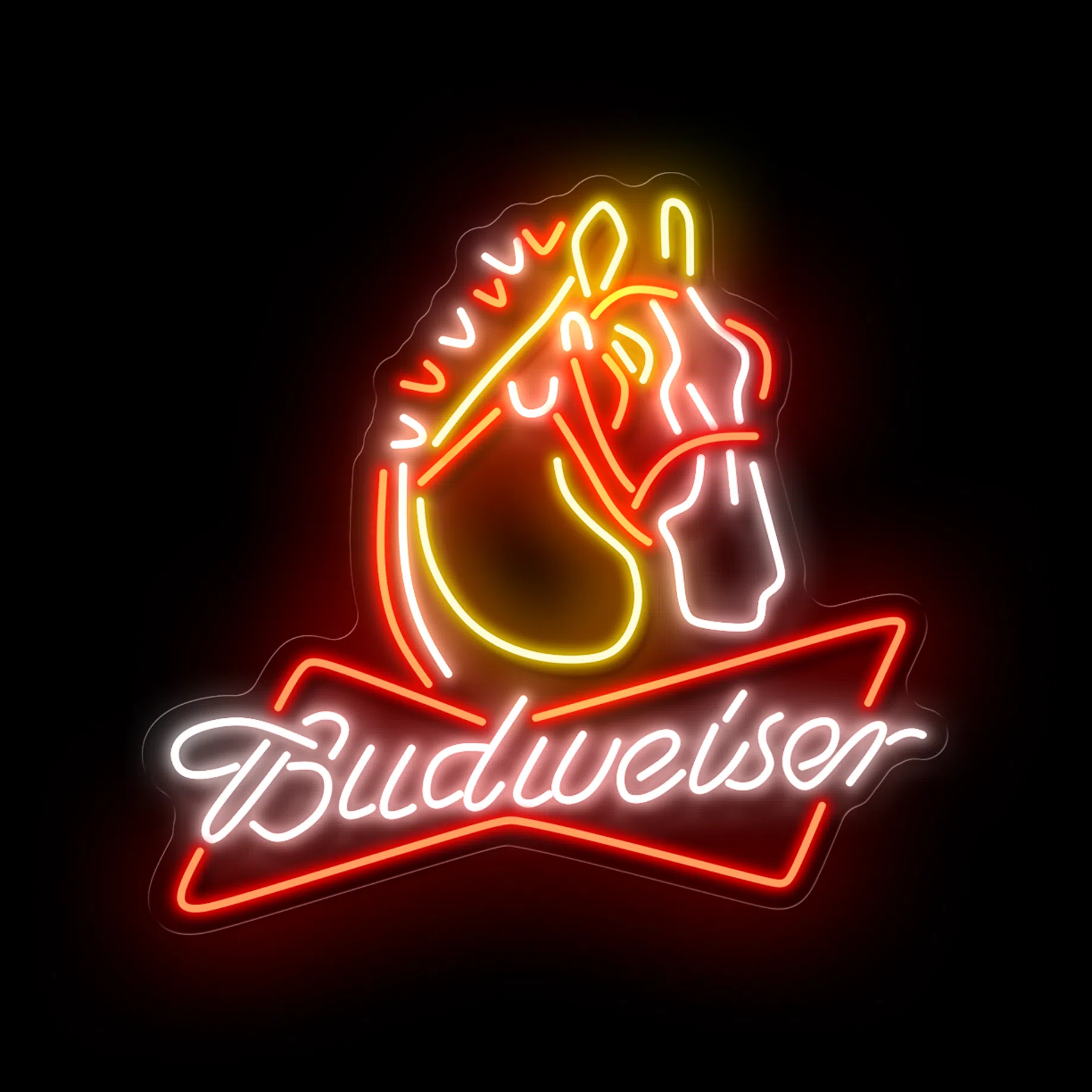 Budweiser Clydesdale Neon Sign Best for Pub or Bar Interior